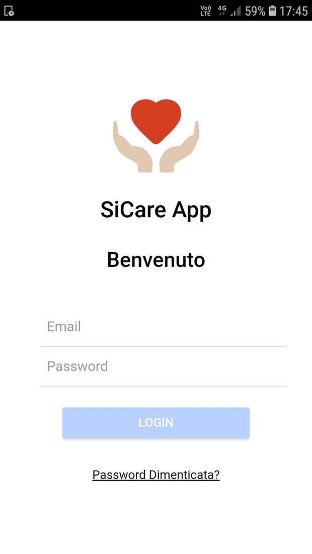 Login dell'app Si.Ca.Re.