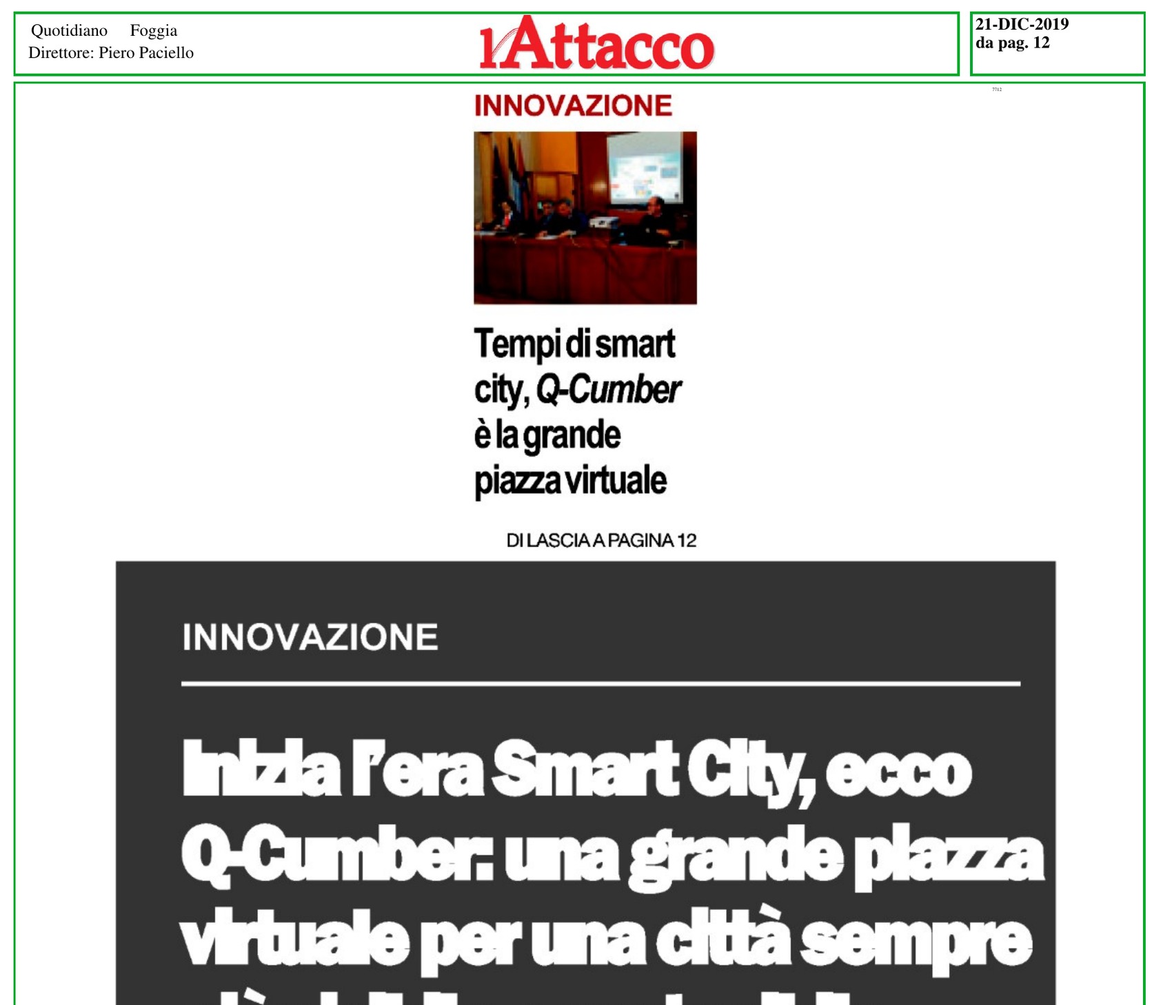 L’apertura e il titolo del progetto