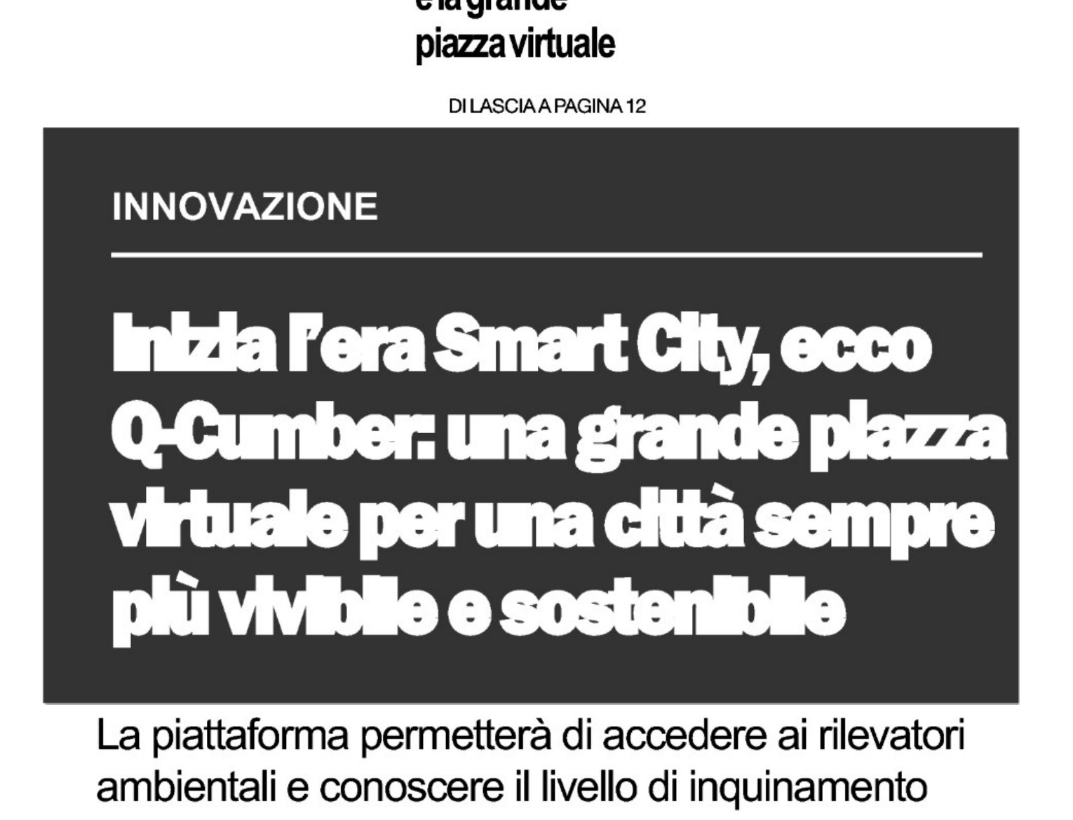 Smart City e piattaforma Q-Cumber
