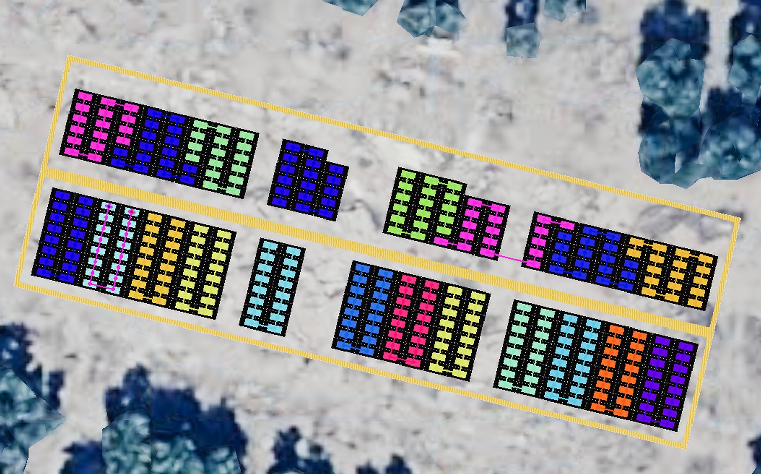 Layout di progettazione fotovoltaica con moduli e stringhe