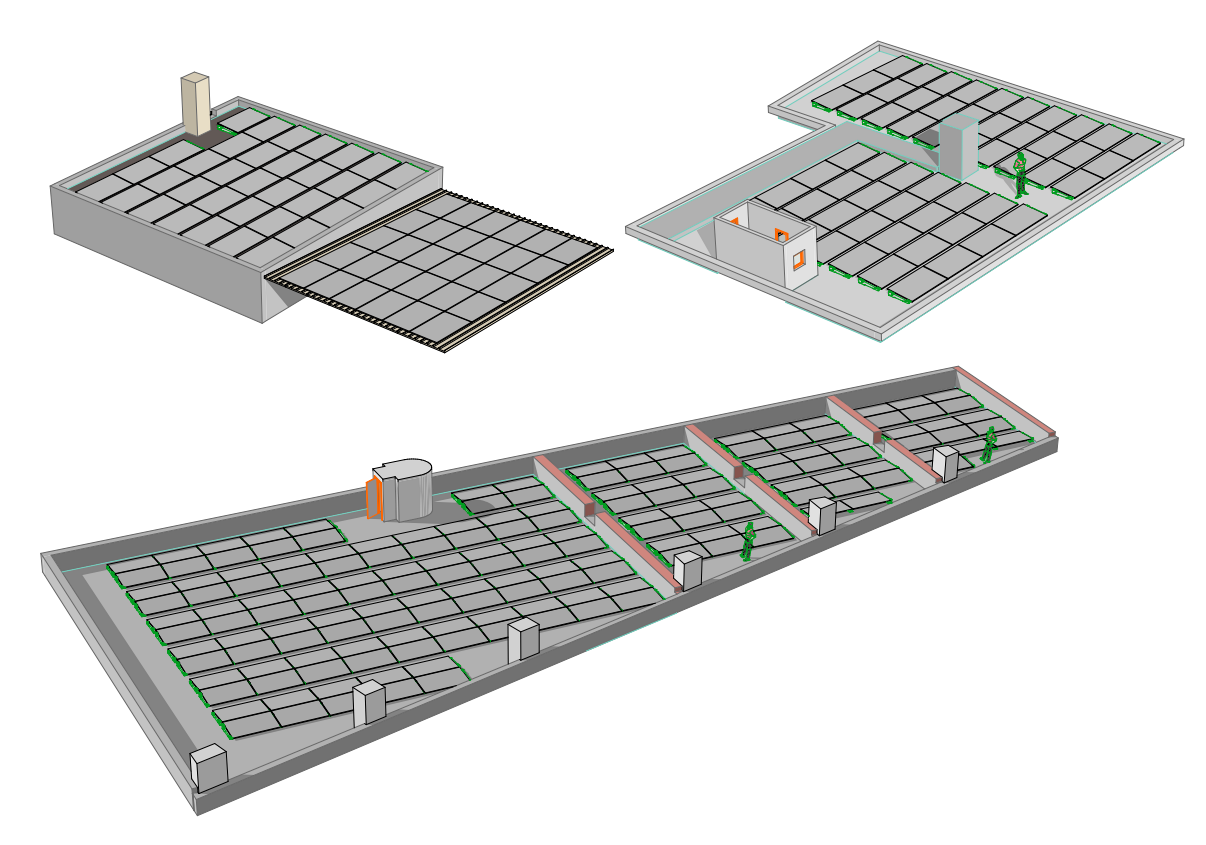 Viste tridimensionali del progetto fotovoltaico